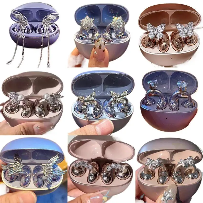 1Pairs DIY Headphone Diameter Buckle Zircon Decorative Headphone Decoration Clip Removable Easy To Install Earbud Accessories image 3