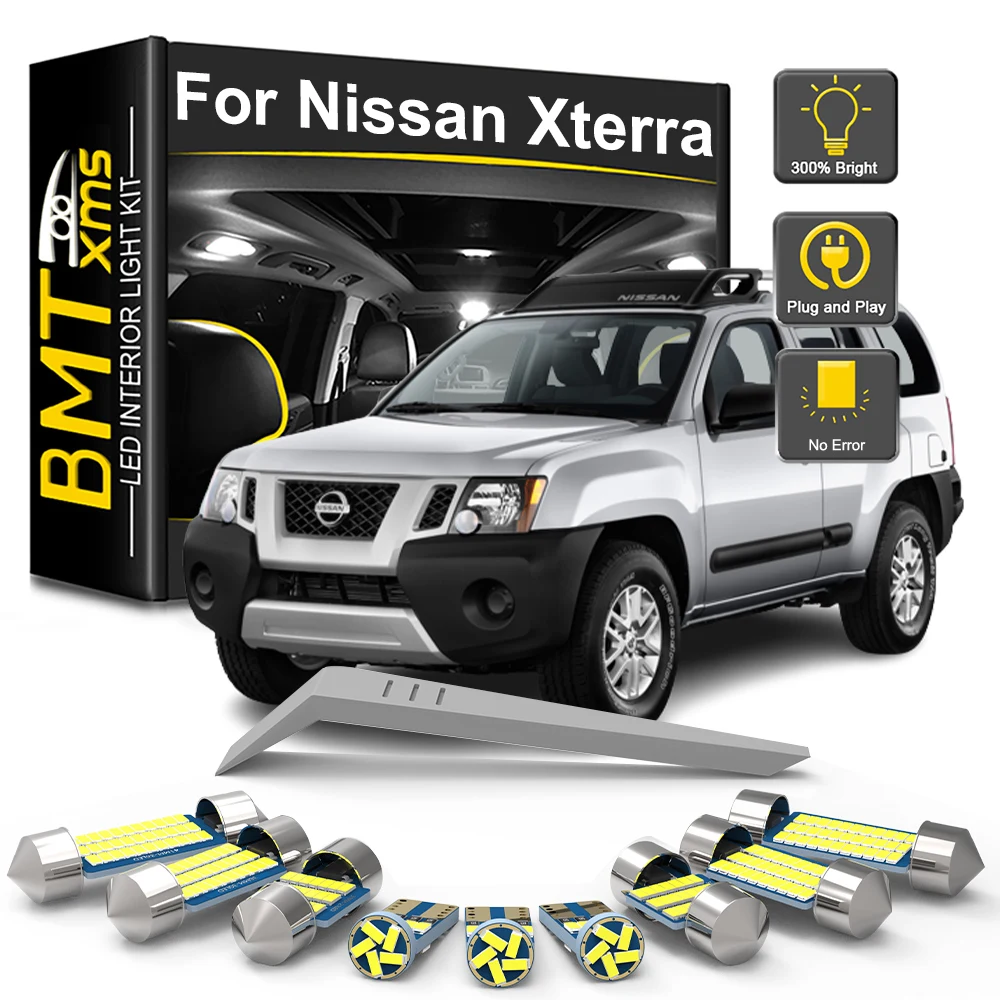 BMTxms 10PCS Canbus For Nissan Xterra N50 2005-2015 SUV Vehicle LED Interior Dome Map Trunk Light Bulbs kit Car Lamp Accessories