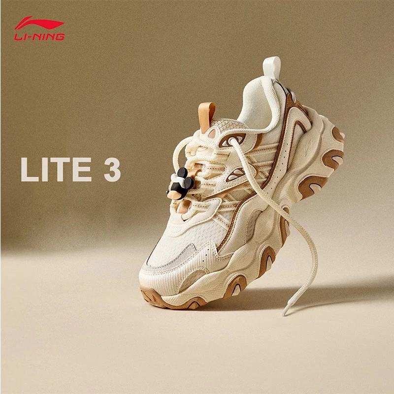 

LI-NING Cat Paw LITE 3 Women's Thick Soled Height Increasing Sneakers Fashion classic Casual Shoes AGCV044