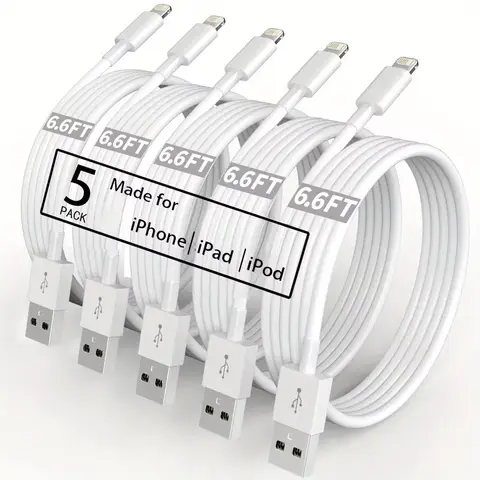 iPhone iPad용 2M/6.6FT USB A-L 케이블 코드 - 5팩/1팩
