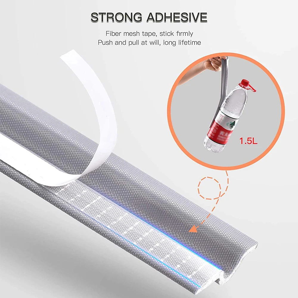 2M-48M Sliding Window Gap Seal Strip White Gray Self Adhesive Cuttable Soundproofing Windproof Foam Door Weather Stripping