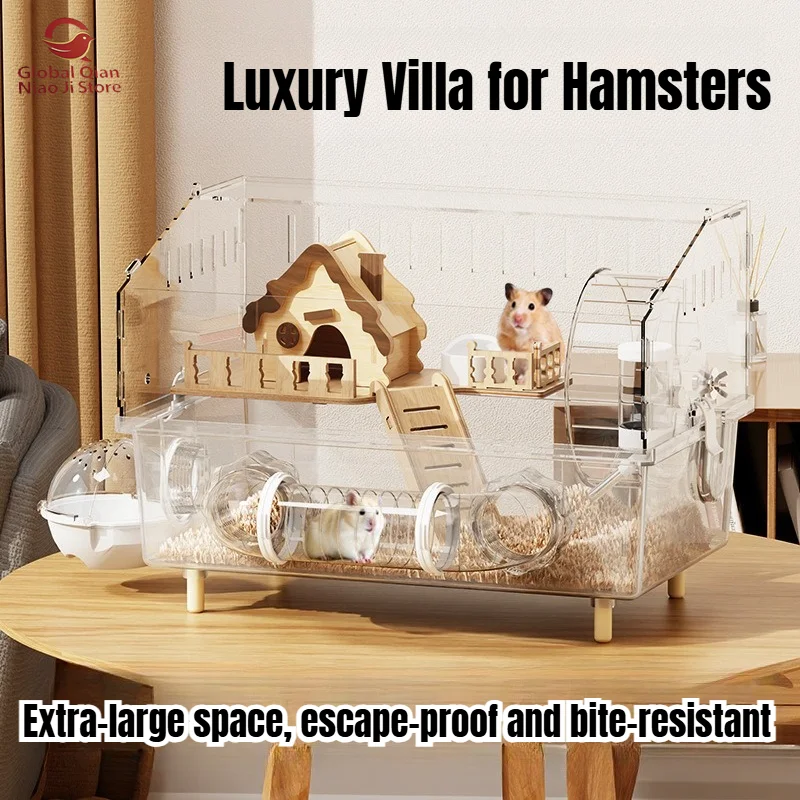 Hamster Cage, Luxury Villa, Golden Hamster Cage, Special‑use Acrylic Pet Breeding Box, Large Space