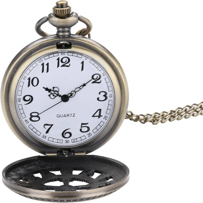 

Exquisite Time Hollow Quartz Pocket Watch Mini Vintage Necklace Clock Cross Digital Men's and Women's Best Gift Accessories
