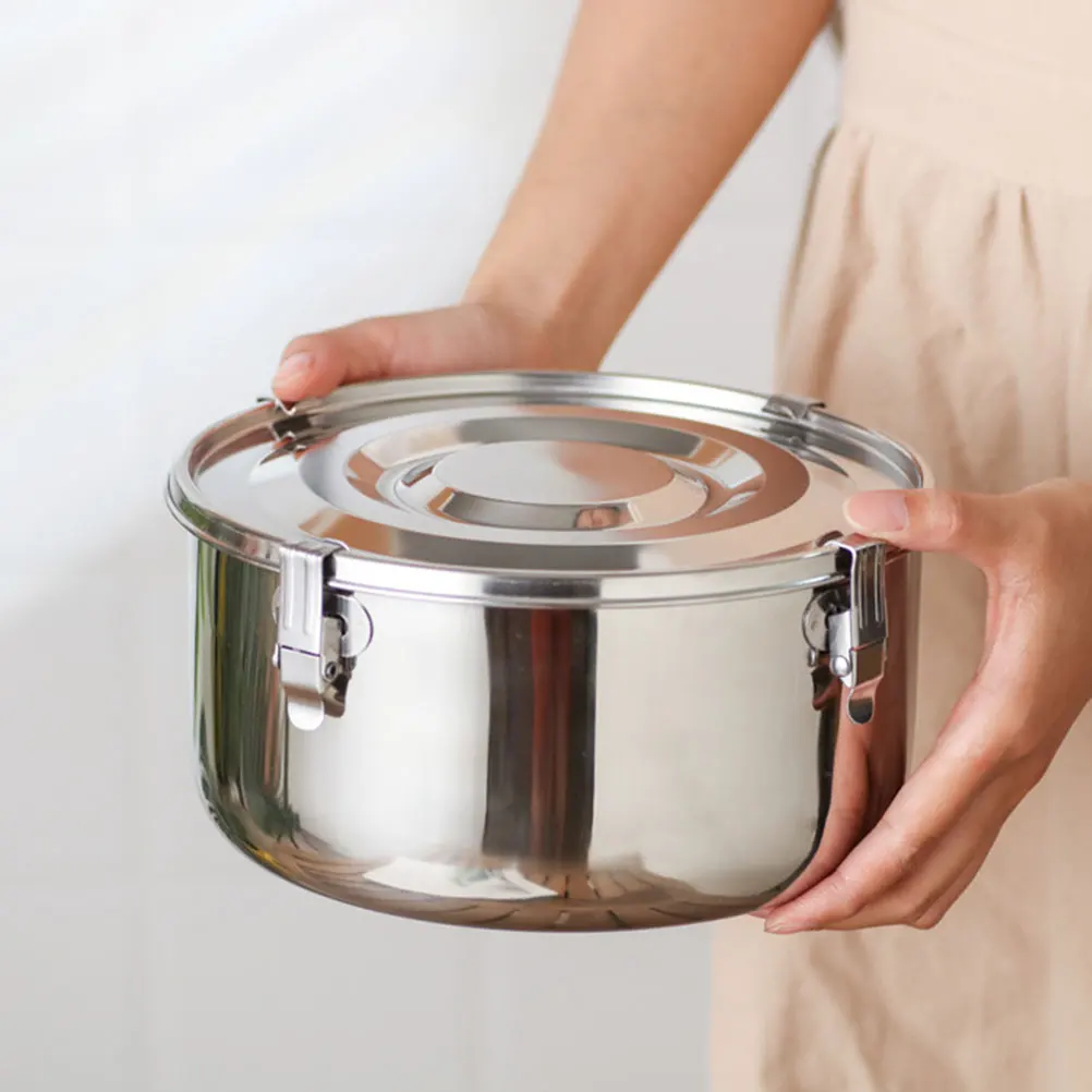 

2 Pcs Stainless Steel 12cm 14cm Leakproof Food Containers Picnic Camping Supplies Travel Office Dishware Kitchen Bar