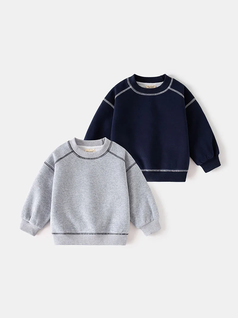 MILANCEL New Spring Kids Hoodie 2-6T Girls Cute Contrast Color Pullover Thin Style Children Loose Boys Sweatshirt