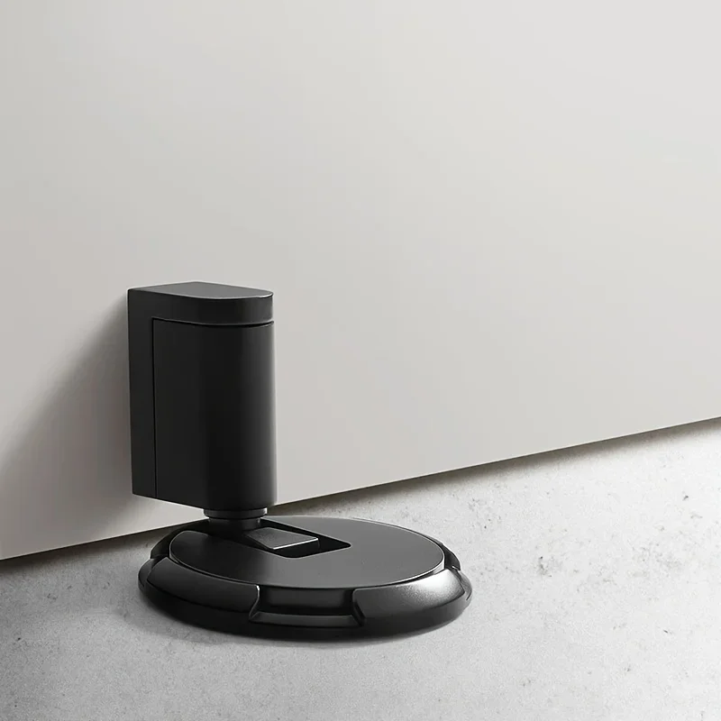 1 Windproof Invisible Door Stop-no Nail Holes Suction Cup Bases Polished Metal Finish for Bedrooms & Bathrooms Floor Mounted