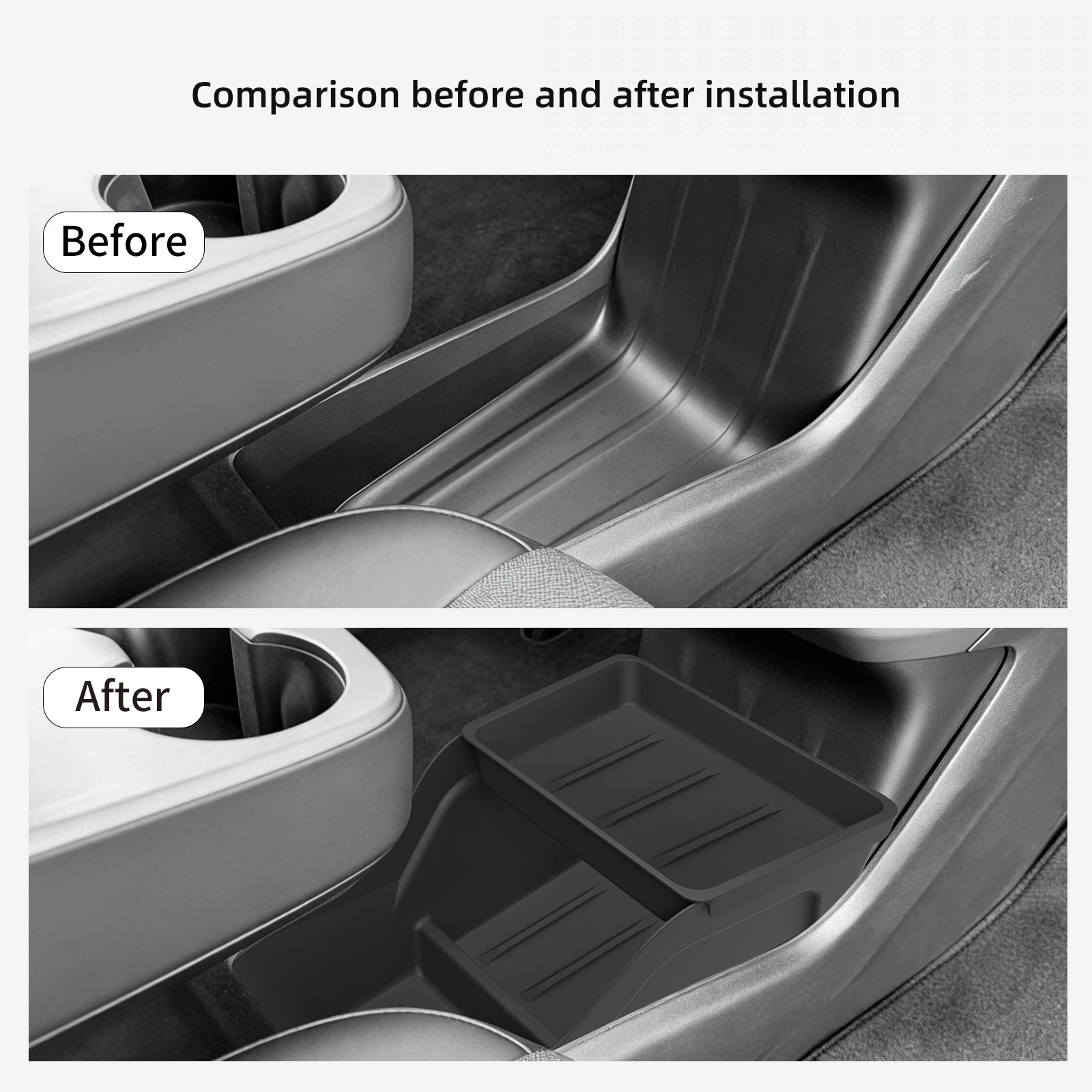 LUCKEASY for Tesla Model Y Juniper Standard RWD 2026 Center Console Lower Storage Box Car Accessories Organizer Storage Case