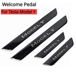 Protezione della protezione del pedale per Tesla Model Y 2023 Accessori Davanzale della porta anteriore posteriore Anti-graffio Pedale di benvenuto Protezione in acciaio