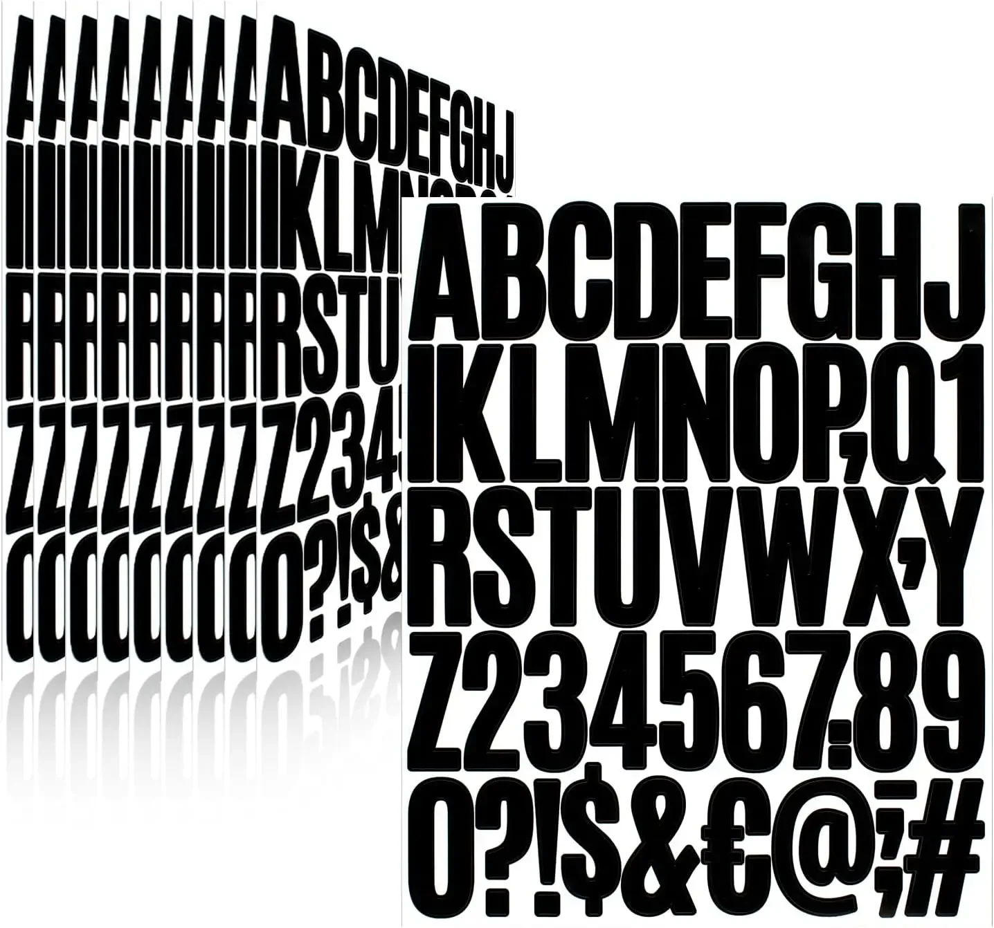 

500 Pcs 10 Sheets Self Adhesive Vinyl Letter Stickers, 2 Inch Black Alphabet Numbers for Mailbox, Window, Door, Sign, Address Number