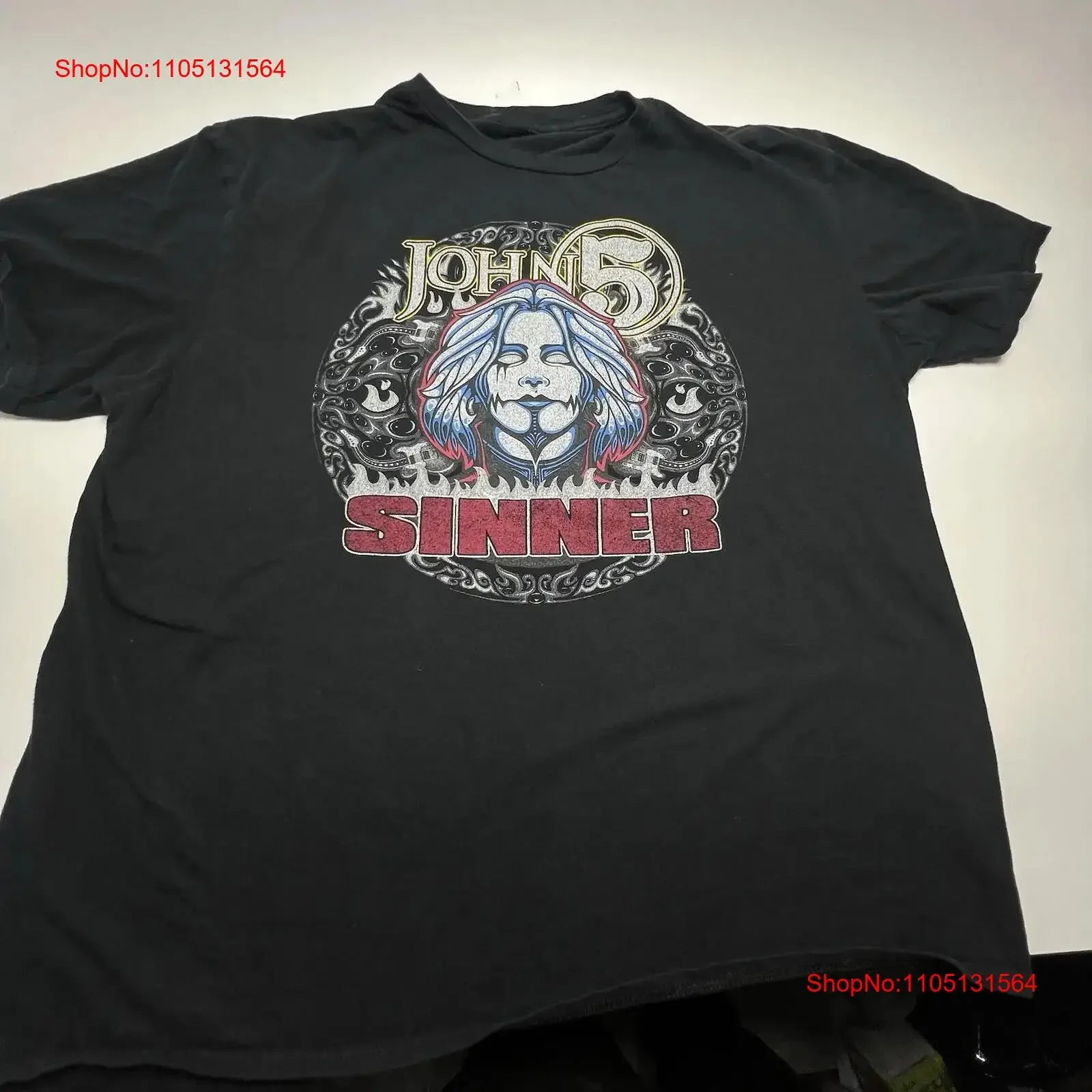 

Футболка John 5, Singert Sinner Tour, черная, S 5XL, 1J0266, винтажная, растянутая, модная, удобная, мягкая, повседневная