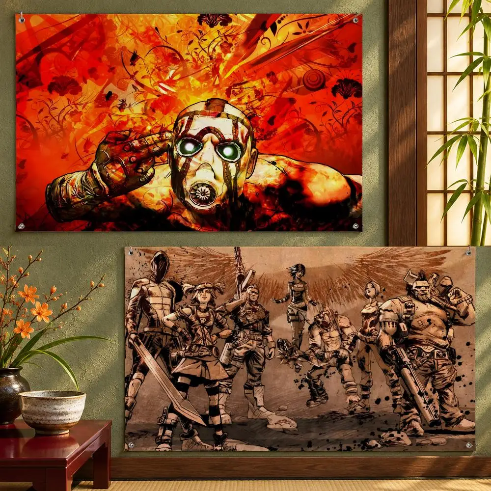 4 Borderlands 4 Flags Wall Hanging With 4 Grommets For Bedroom Dorm Room Garden Party