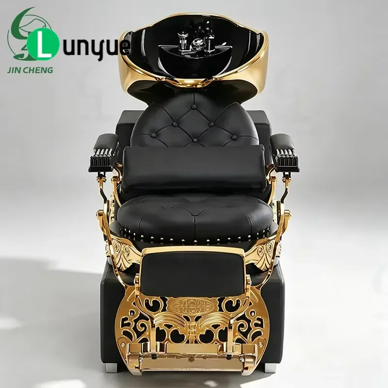 Hair Furniture Rear Washing Table with Ceramic Basin Beauty Shampoo Chair and Bed for Barber Shop Spa Styling Station