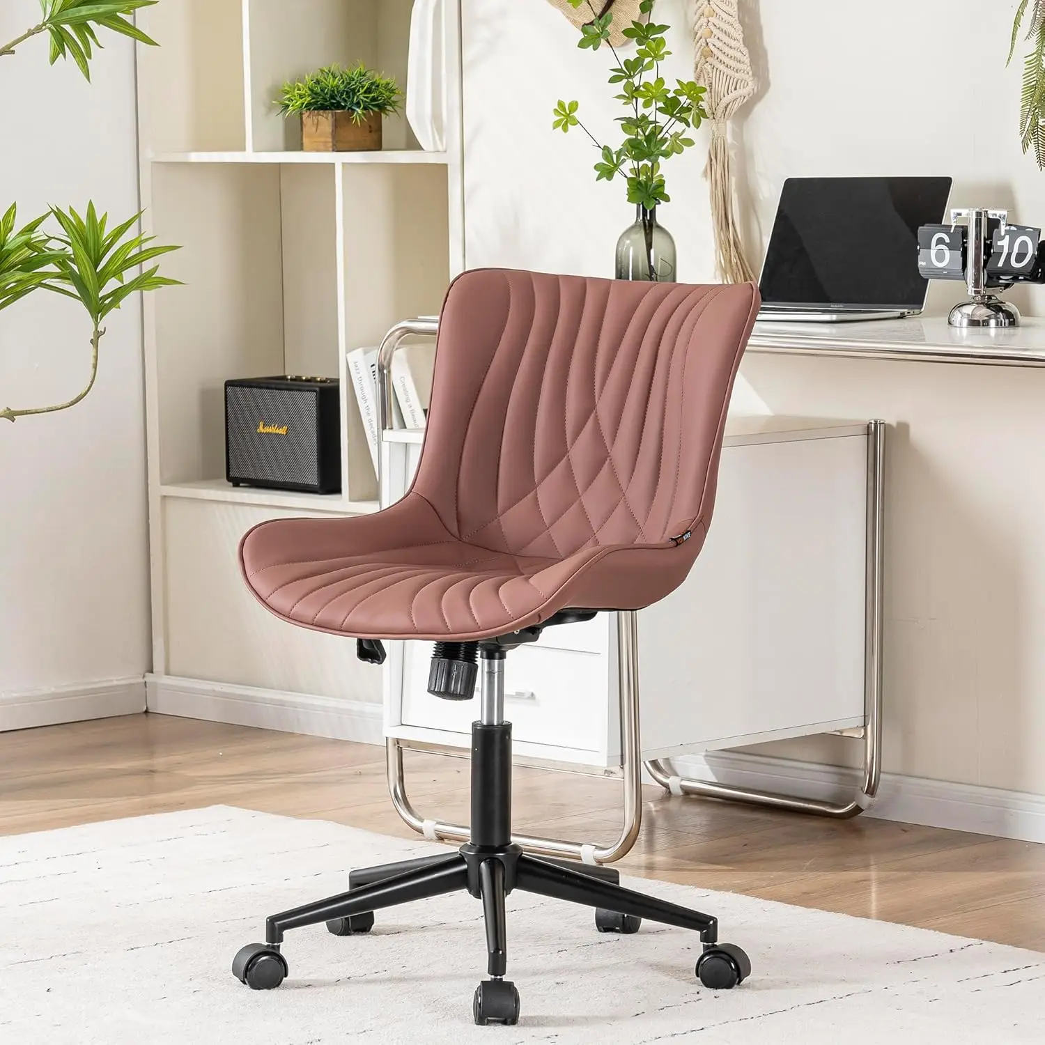 

Office Chair, Arml Desk Chair With Wheels, Adjustable Swivel Home Office Computer Task Chairs, Modern Faux Leather Upholstered