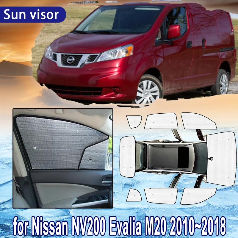 Car Sun Shade for Nissan NV200 Evalia M20 2010~2018 2015 2017 Car Full Coverage Sunshade Windshield Side Window Sunshade Cooling