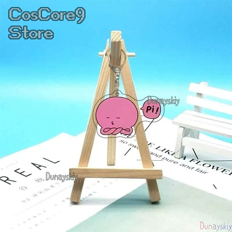 

Kawaii Pink Acrylic Pendant Key Chain Anime Takopi’s Original Sin Cosplay Keychain Keyring Bag Accessories Prop Gift