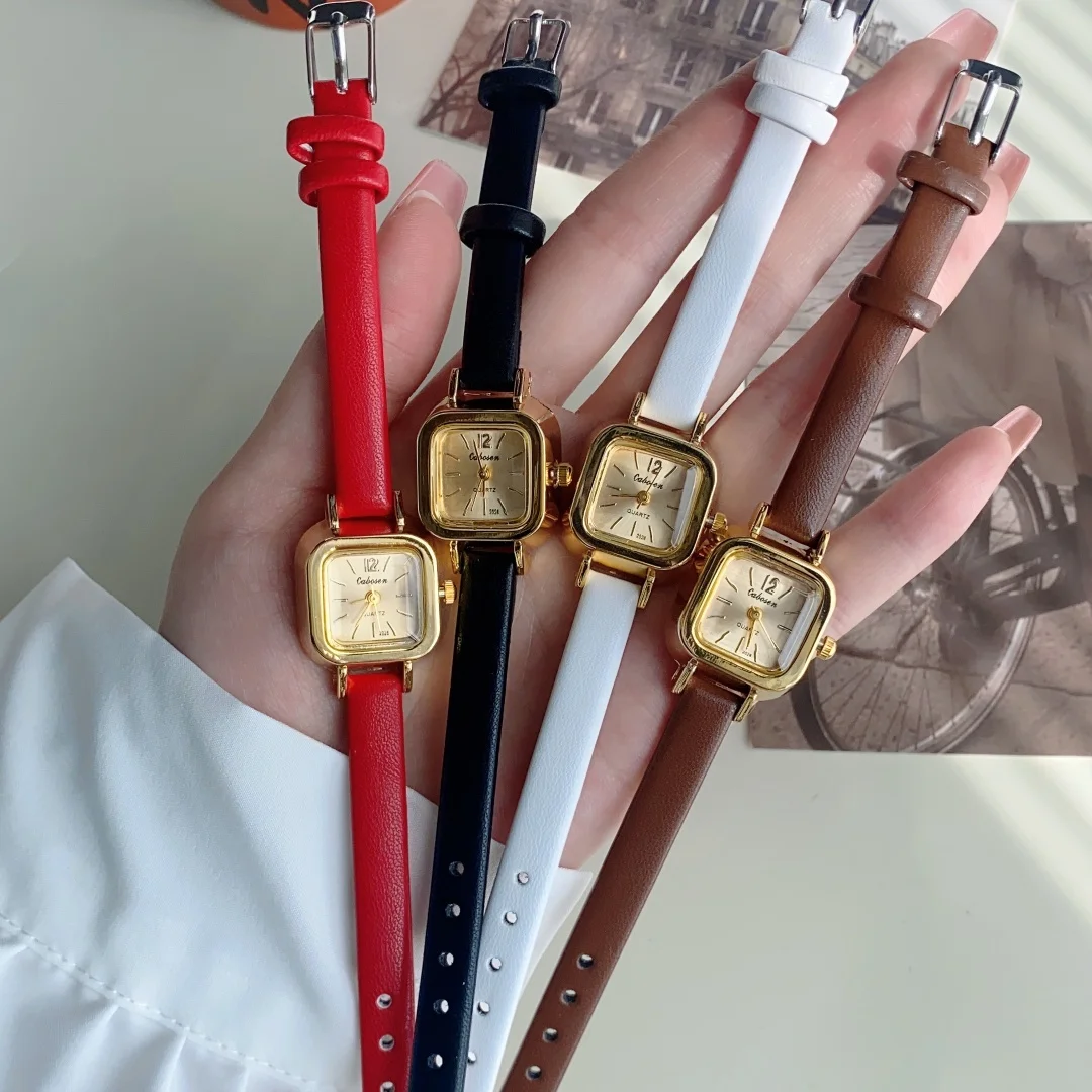 Relojes sencillos para Mujer, Reloj de cuero de diseño lujoso, Reloj de pulsera de cuarzo para Mujer, Reloj con esfera cuadrada pequeña, Reloj de regalo para Mujer