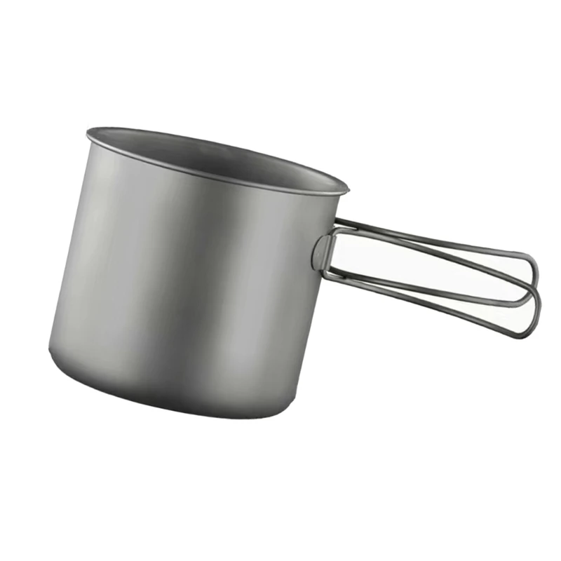 yunyun Camping Cook Pots with Folding Handle Outdoor Cooking Pots Frypan Utensils Camping Cookware Tableware Easy to Clean