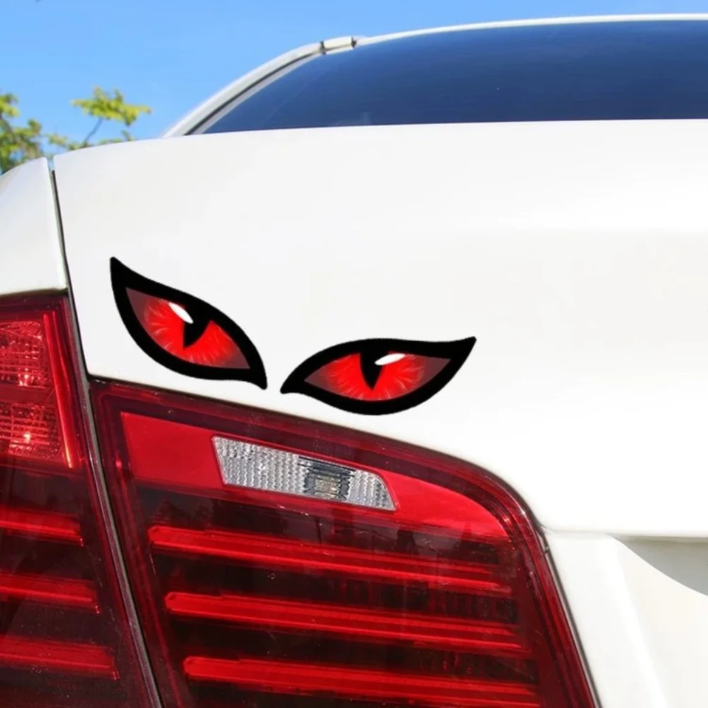 1 Pair Motorcycle Reflective Devil Eyes Sticker Creative Rearview Mirror Decal For Motorbike Car Auto Decoration Stickers