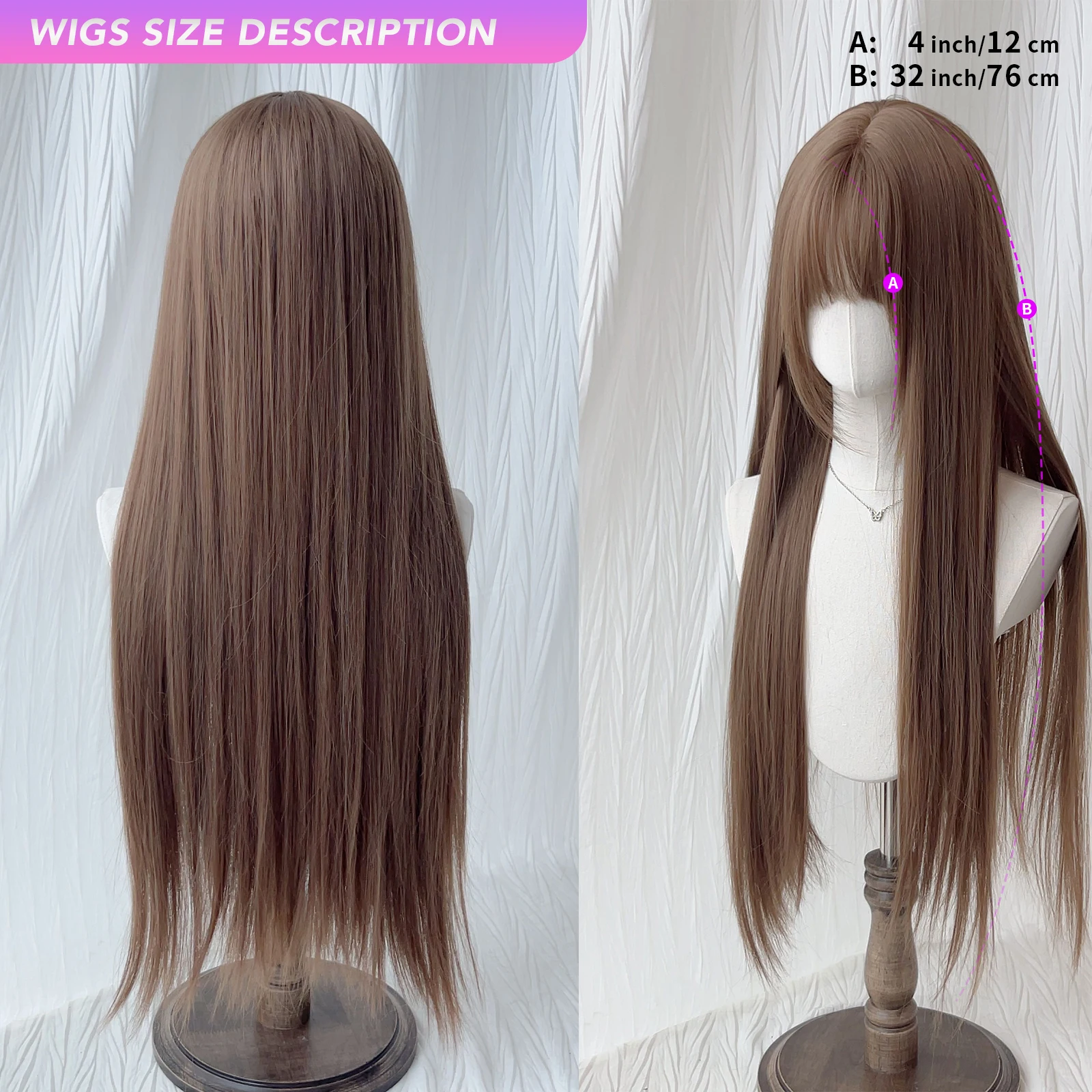 MEISU 32 بوصة مستقيم الانفجارات شعر مستعار الألياف الاصطناعية الطبقات الشعر مقاومة للحرارة الطبيعية السلس تمديد الشعر Selfie الطرف #3