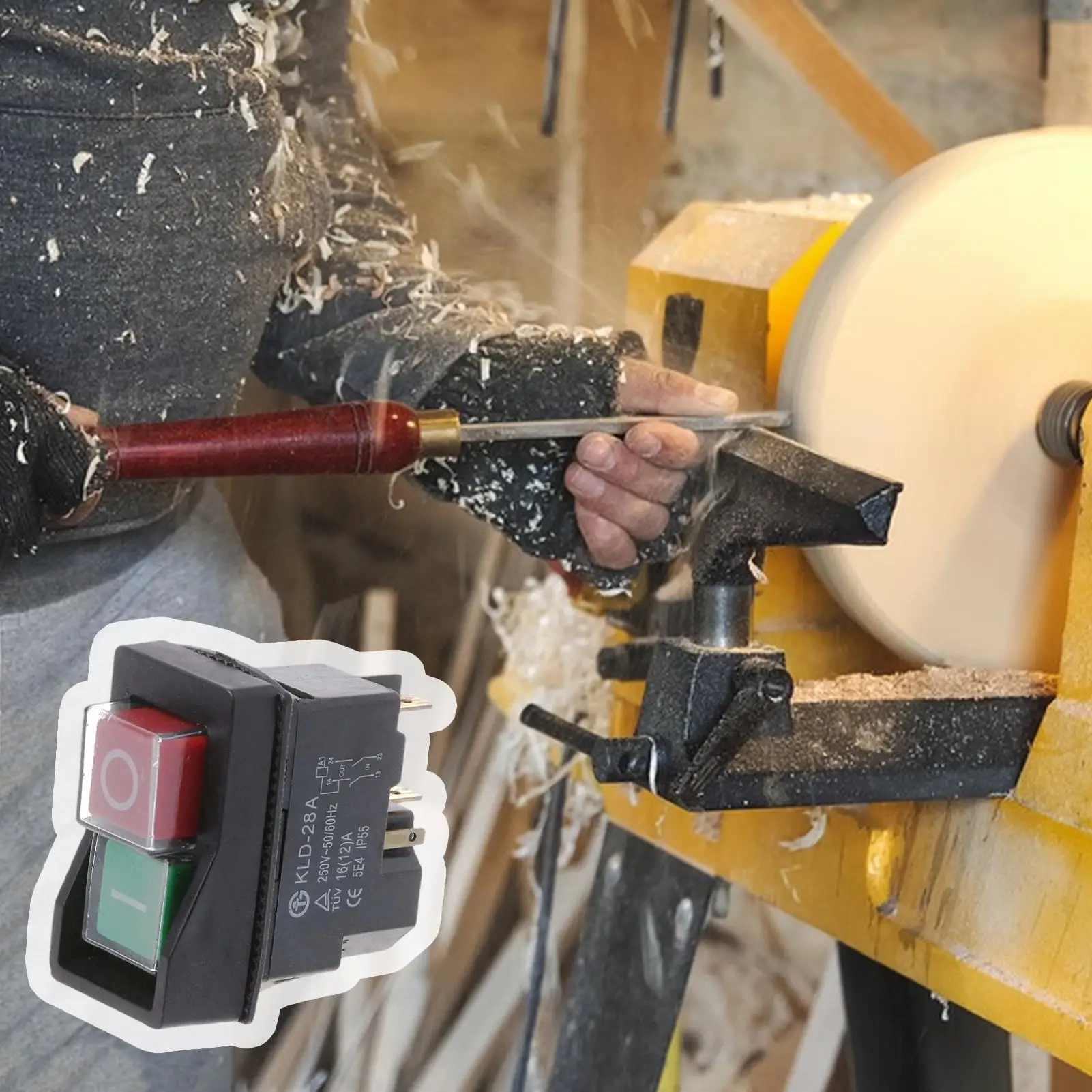 Per la fresatura     Pulsante magnetico 4 Pin Ac250v 16a Pulsante elettromagnetico per apparecchiature di energia elettrica per smerigliatrice industriale