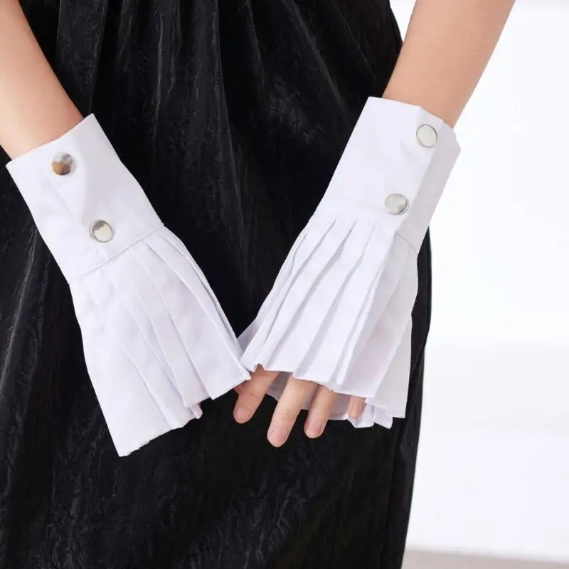 652f-fashionable-detachable-arm-sleeves-breathable-pleated-flared-wrist-cuffs-sleeves