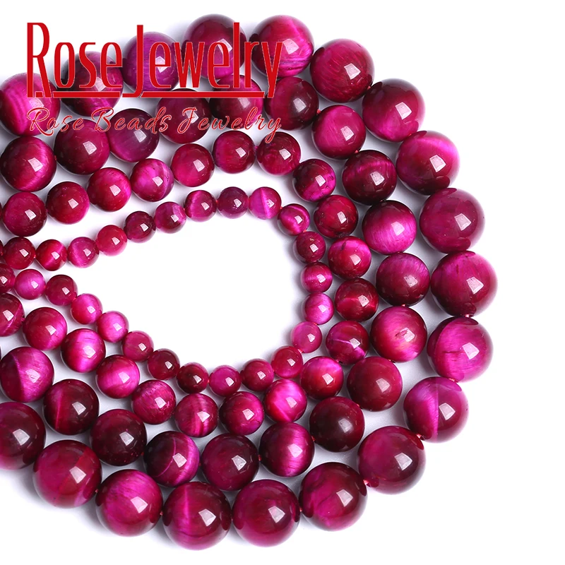 AAAAA+ Natural Rose Pink Tiger Eye Stone Round Beads For Jewelry Making Loose Beads DIY Bracelets Accessories 4 6 8 10 12 14mm