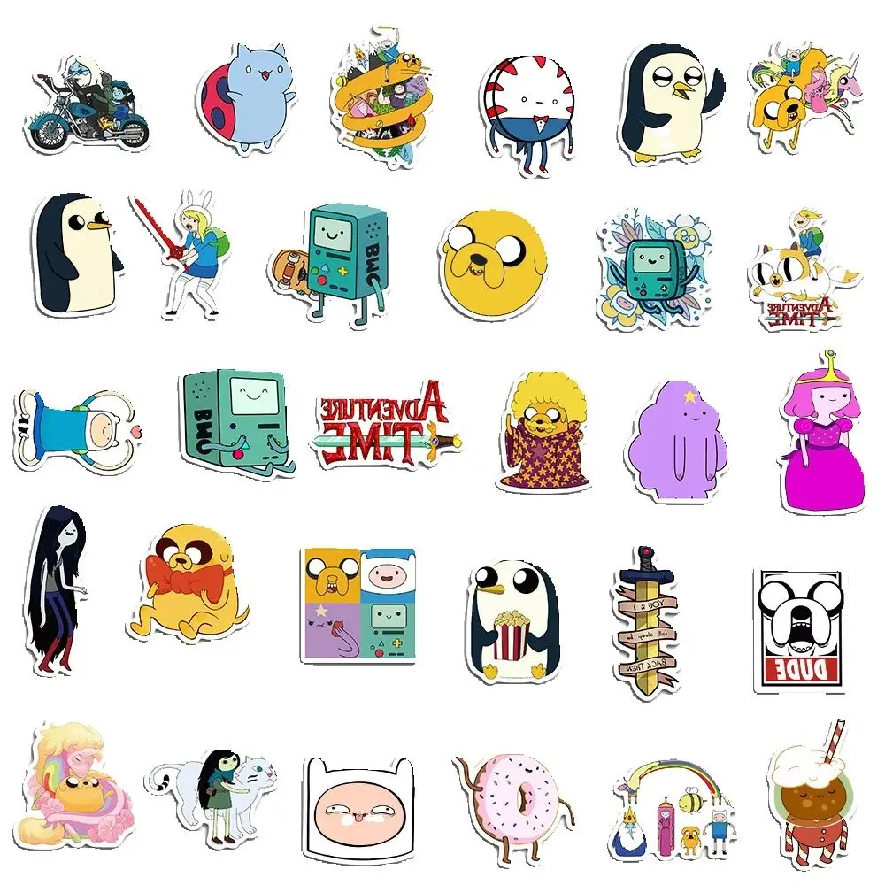 50 قطعة من ملصقات جرافيتي لثلاجة الكمبيوتر المحمول والرسوم المتحركة ووقت المغامرة وألعاب تزيين