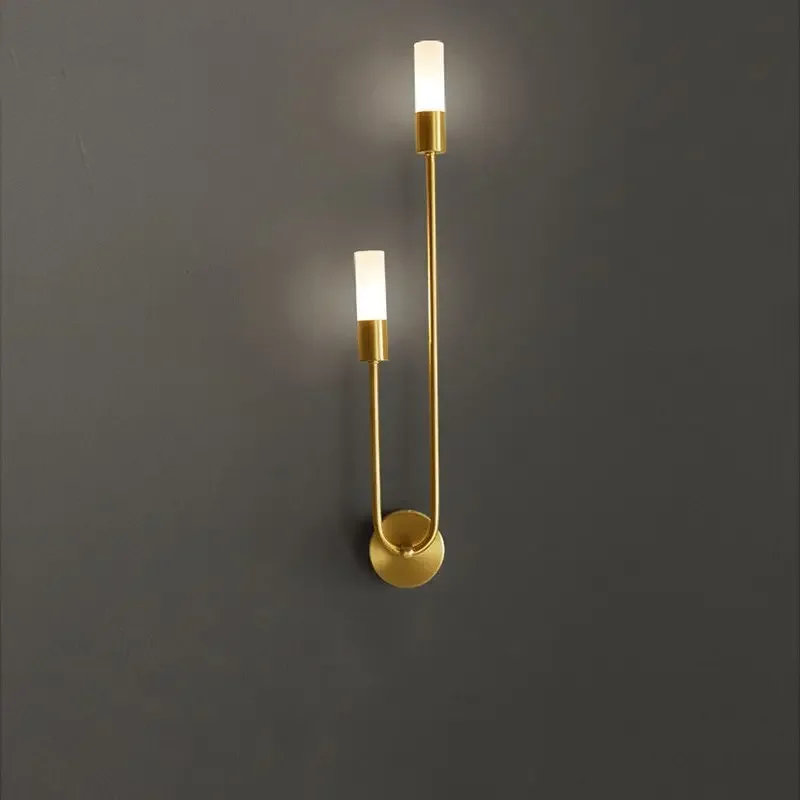 

Minimalist and Creative Light Luxury Room, Living Room, Corridor, Corridor, Background Wall, Double Headed Wall Lamp