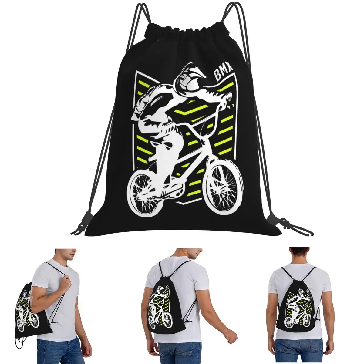 

Bmx Apparel Ретро BMX Bike Old School Рюкзаки с нашивками на шнурке Карманная сумка для мелочей Сумки для книг для мужчин и женщин Студентов