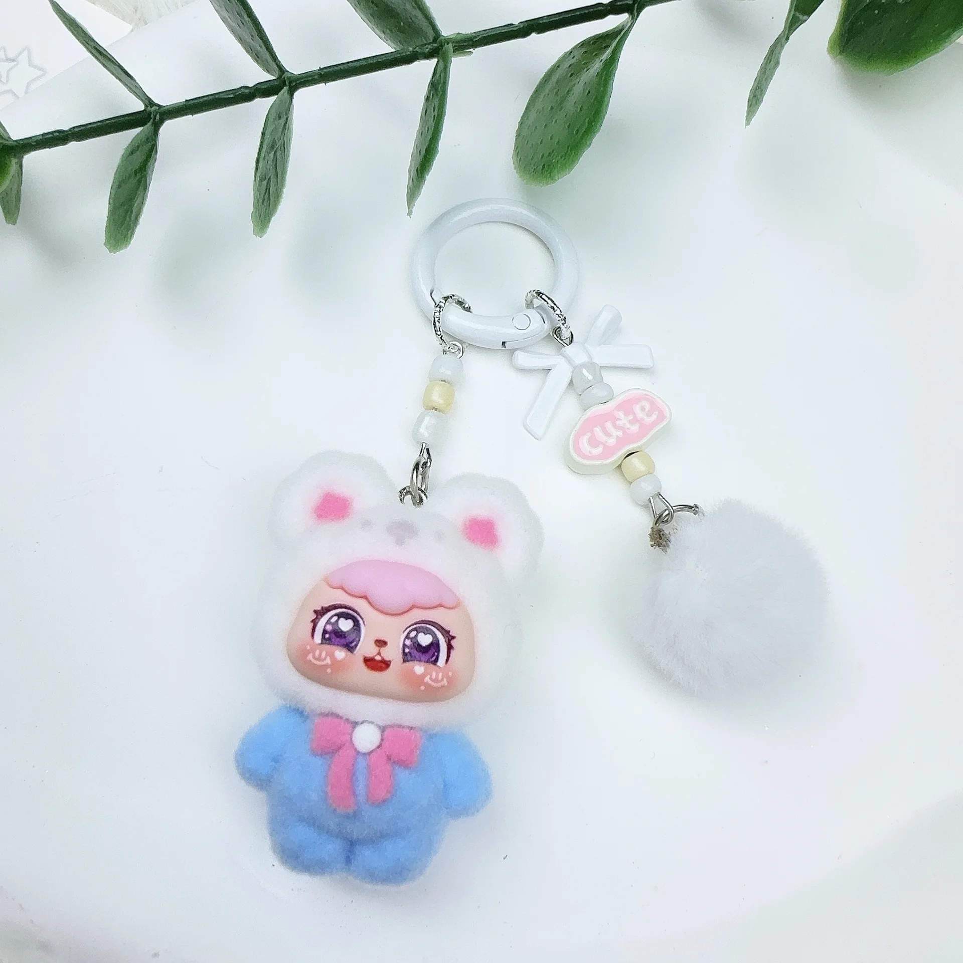 1PCSCute Tie Baby Doll Keychain Pendants for Girls' Bags, Accessories, Trendy Toys with a Sweet Girlish Touch