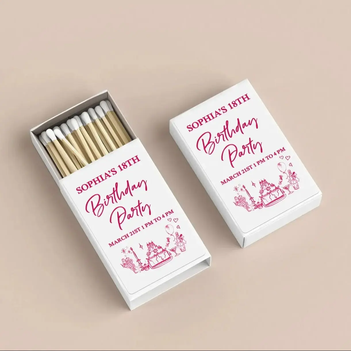 

Коробки для спичек на день рождения/Спортивная коробка для вечеринки в честь дня рождения/Спарители на день рождения от возраста до совершенства/персонализированные спичечные коробки/MilestoneBirthday