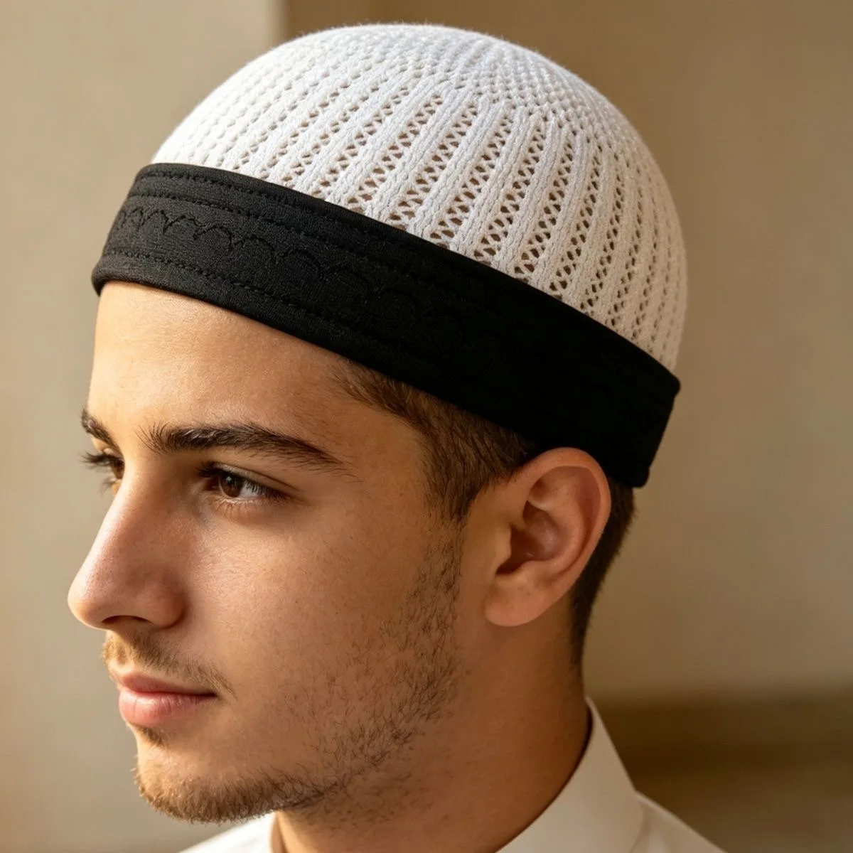 Muslim Caps For Men Clothing  Skull Prayer Hat Knitted Mesh Kufi Kippah Islamic Saudi Arabia Jewish Summer 0789 view 2
