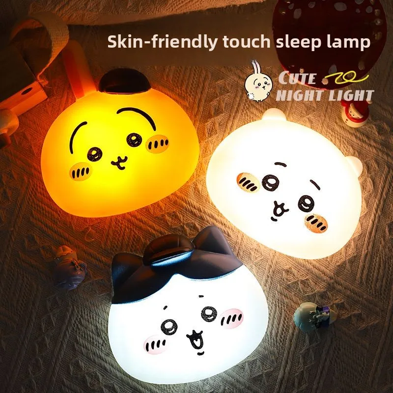 

Chiikawa Cute Cartoon Tap Light Hachiware Usagi Night Lamp 3-Level Dimmable LED Touch Sensor Adorable Fun Gift Kids Room Decor