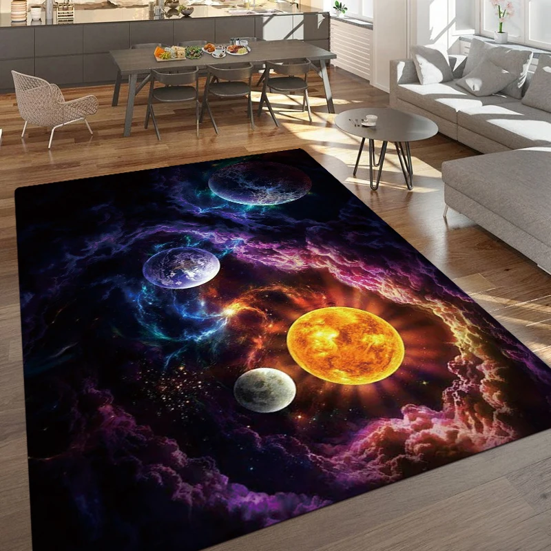 

Vast Universe Planet Space Style E Printed Rectangle Carpet Rug For Bedroom Living Room Soft Fluffy Rug Nonslip Mat Home Decor