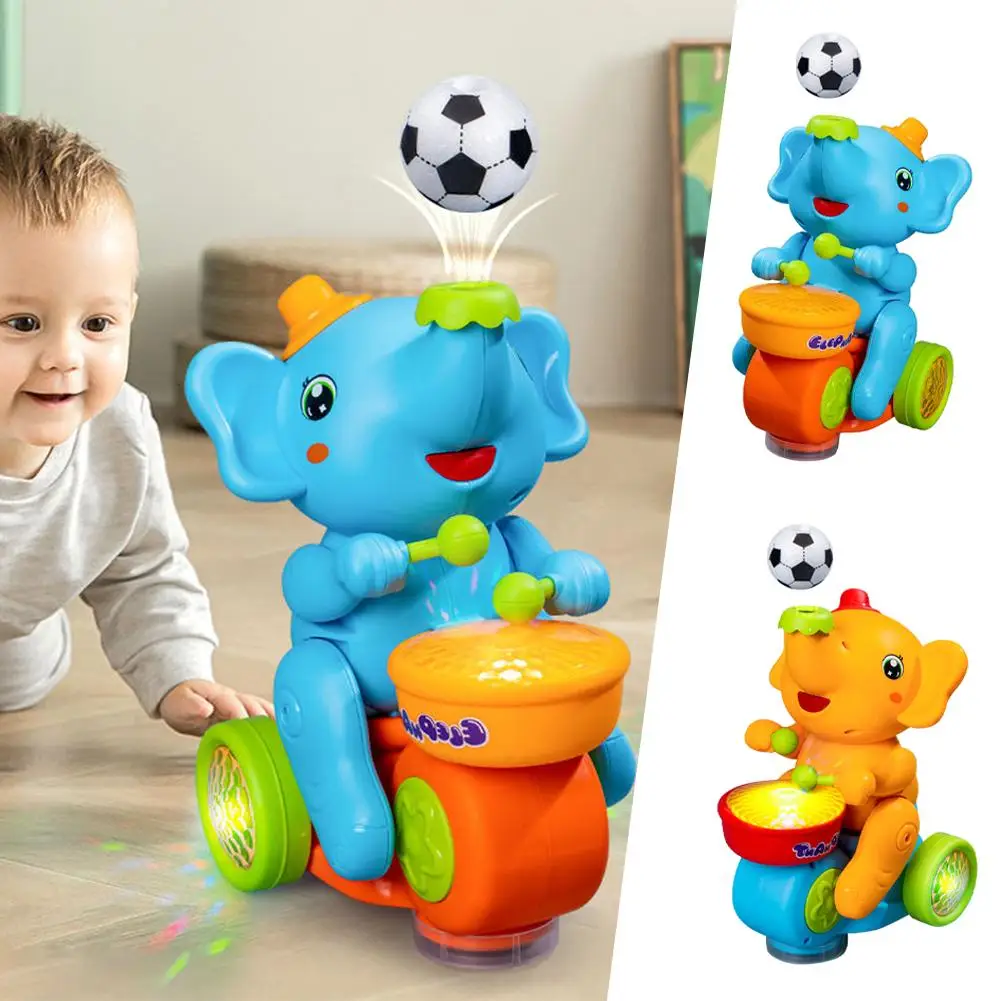 Drumming Elephant Toy, Music Light Drumming Toy Car Toy Small Parent Interactive Games Child Car Cute Toys Elephant K0s5