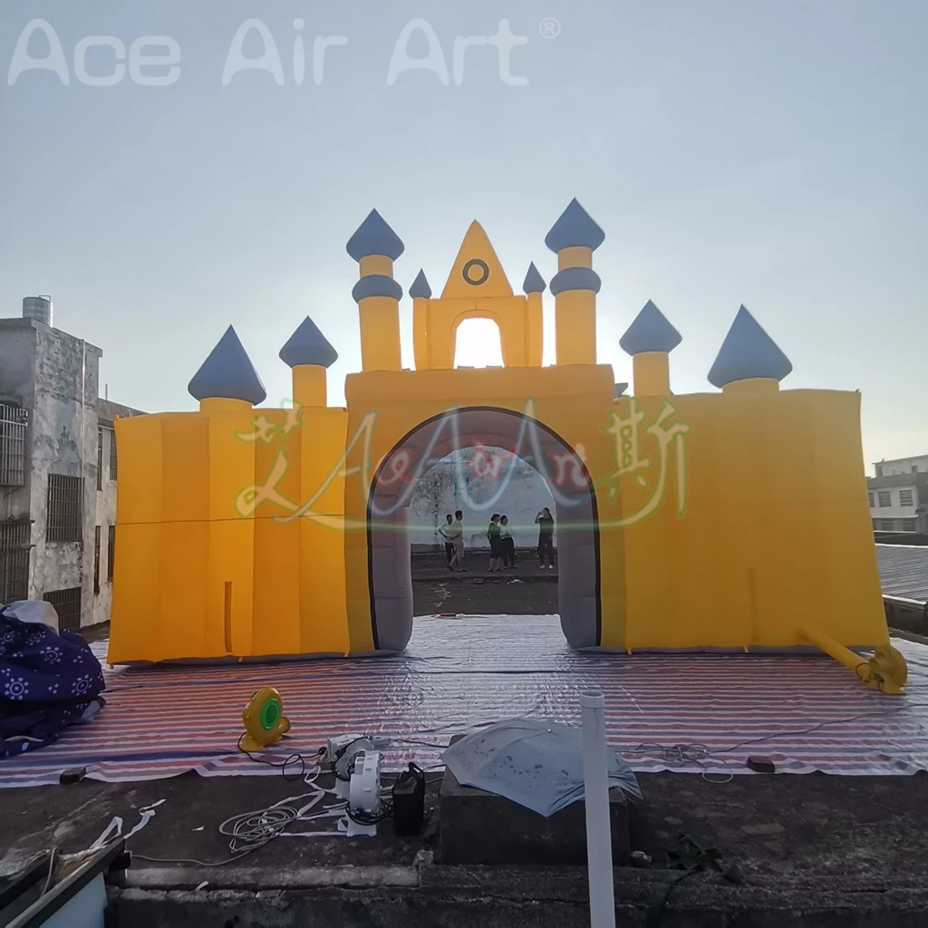 Arco inflável ar explodir crianças castelo arco inflável castelo portão inflável castelo arco