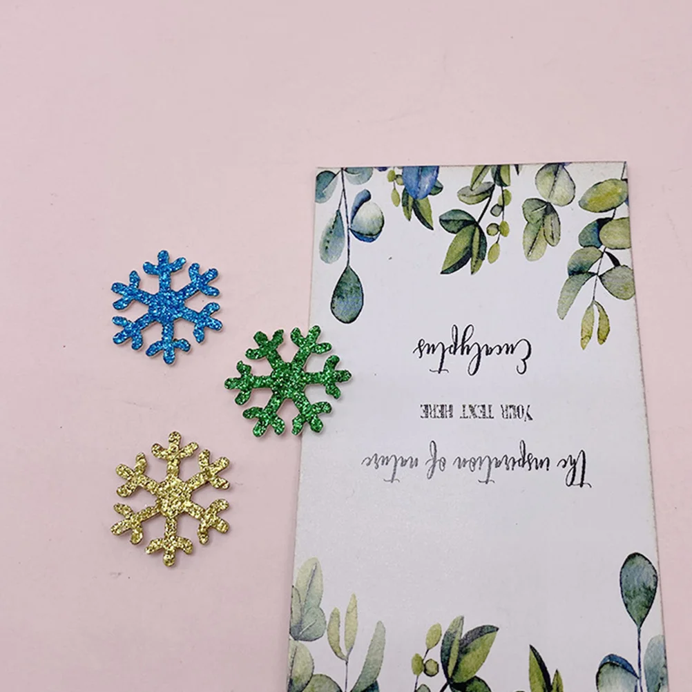 

60Pcs Glitter Snowflake Cloth Appliques for Creative Christmas Handcraft Accessories