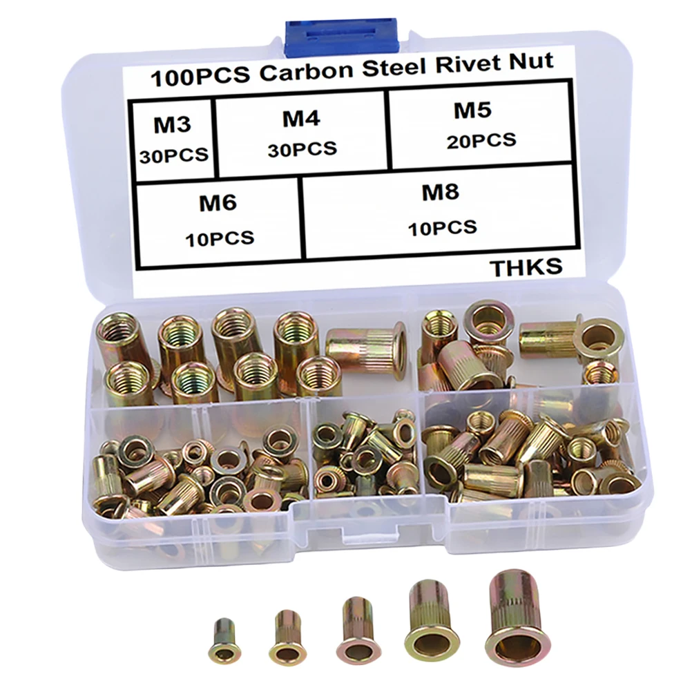 

100 шт. оцинкованных накидных гаек из углеродистой стали для автомобилей, авиации, железнодорожного транспорта, холодильного оборудования, лифтов, выключателей, приборов