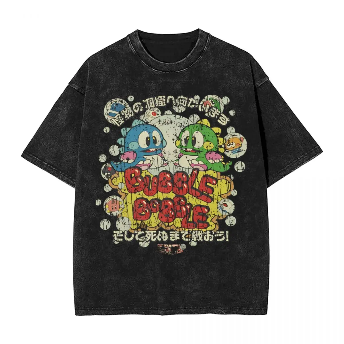 Men Bubble Bobble 80s Game T-Shirts Clothes Summer Street Style Short Sleeve T Shirt O Neck Harajuku Loose Tee Shirt Hot Sale