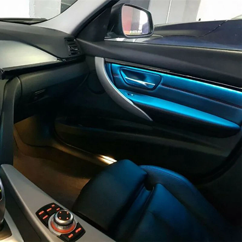 Interior Doors Panel LED Decorative Trims Lamp With Blue And Orange Colors Atmosphere Lights For-BMW 3 Series F30 12-18