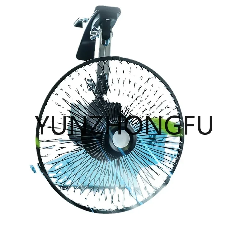 Truck Van, Large wind, small fan, cooling the car for heat dissipation 1.8 meter line， Car electric fan 12V24V cigarette lighter