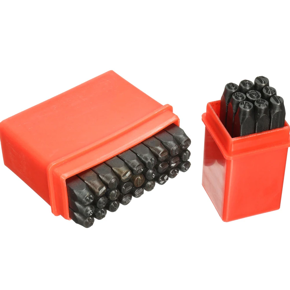 

36pcs 3mm Steel Punch Tool Number Stamps Set Hardened Stamp Wood Metal Craft Marking Kit Storage Box
