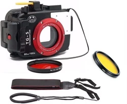 Camera Waterproof Housing Case WPC-TG5 Diving 40M/130ft Inbuilt Leak Alarm Work for Olympus TG5