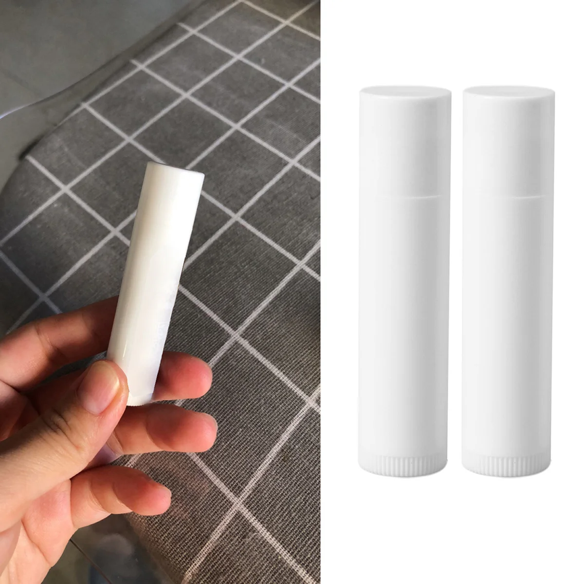 

25Pcs Clear Lip Balm Tube 5G Empty Plastic Containers for Packaging with Pressure Fit Cap Lip Blam Tubes