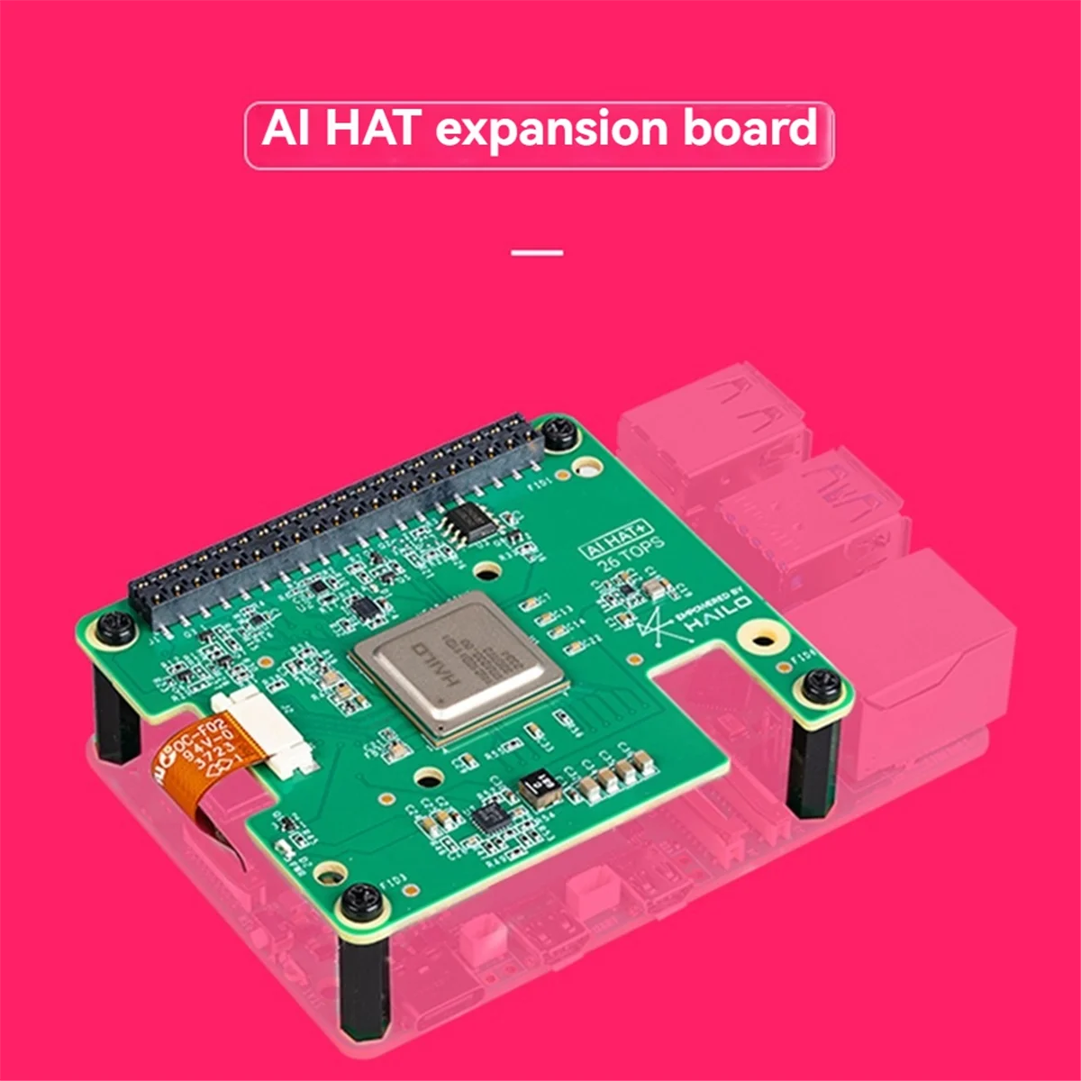 สําหรับ Raspberry Pi 5 AI HAT + ชุดบอร์ดขยาย, 26 Tops โมดูลปัญญาประดิษฐ์ AI HAT