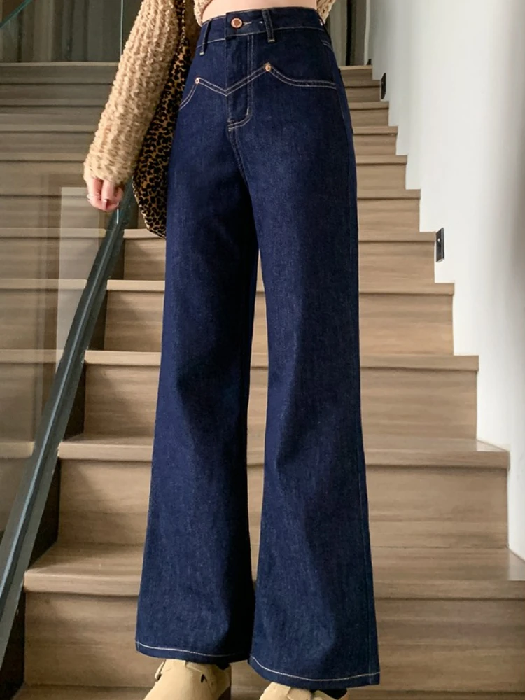 سراويل صغيرة عصرية للسيدات لخريف 2025 سراويل جينز عالية الخصر مرنة بلون سادة غير رسمية للتنحيف متعددة الاستخدامات سراويل واسعة