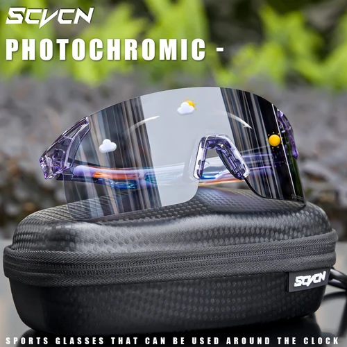 Imagen 1 del producto SCVCN gafas de sol fotocromáticas para deportes al aire libre, gafas de ciclismo para hombre, gafas de escalada MTB, gafas para mujer, gafas para conducir en bicicleta