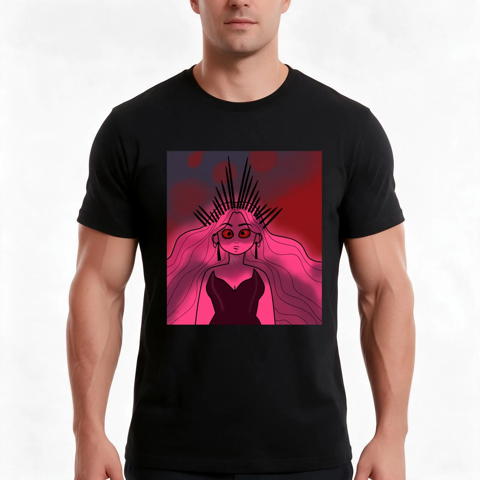 dread queen persephone T-Shirt Summer Casual Cotton Tee Oversized Streetwear Tops Vintage Graphic Print Unisex Men Women