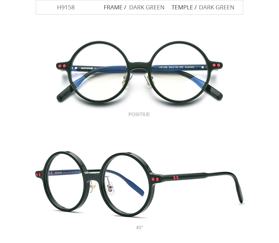 HEPIDEM Acetat Brille Rahmen Männer Marke Designer Runde Frauen Nerd Brillen japanische handgemachte Brille Vintage Brillen 9158 – Detail 7