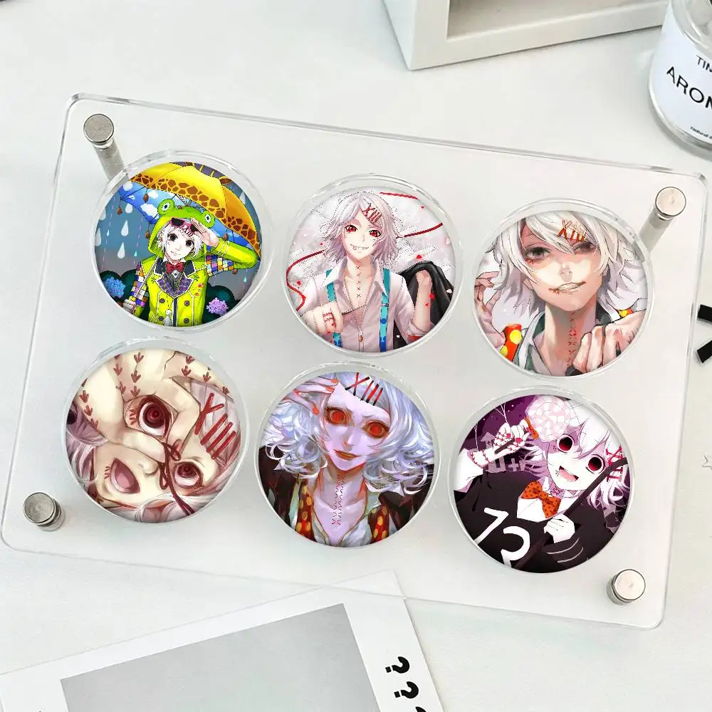 T-Tokyo Ghoul Anime Characters Suzuya Juuzou Round Badge Creative Brooch Clothing Backpack Accessories Lapel Pin